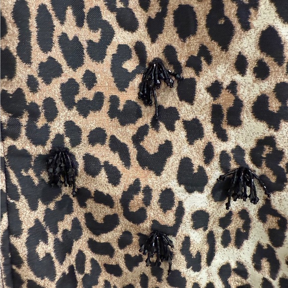 Ganni Animal Print Puff Sleeve Blouse